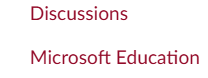 Screenshot of course menu with Discussions and Microsoft Education listed