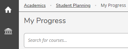 The search bar at the top of the My Progress page with the placeholder text Search for courses.