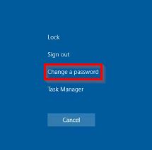 Ctrl+Alt+Del menu in Windows Username entry screen