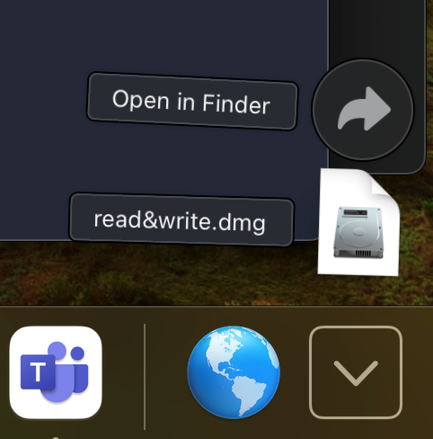Download on Mac Installation file in the MacOS dock