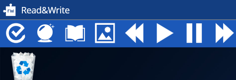 Read&write Toolbar Windows Complete toolbar with all the options for using read&write on a Windows device