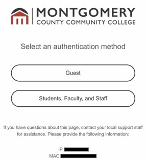 Authentication Prompt Prompt to select an authentication method