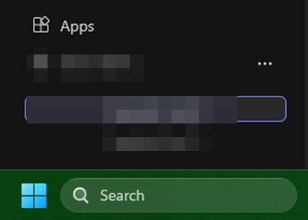 The position of the Apps menu
