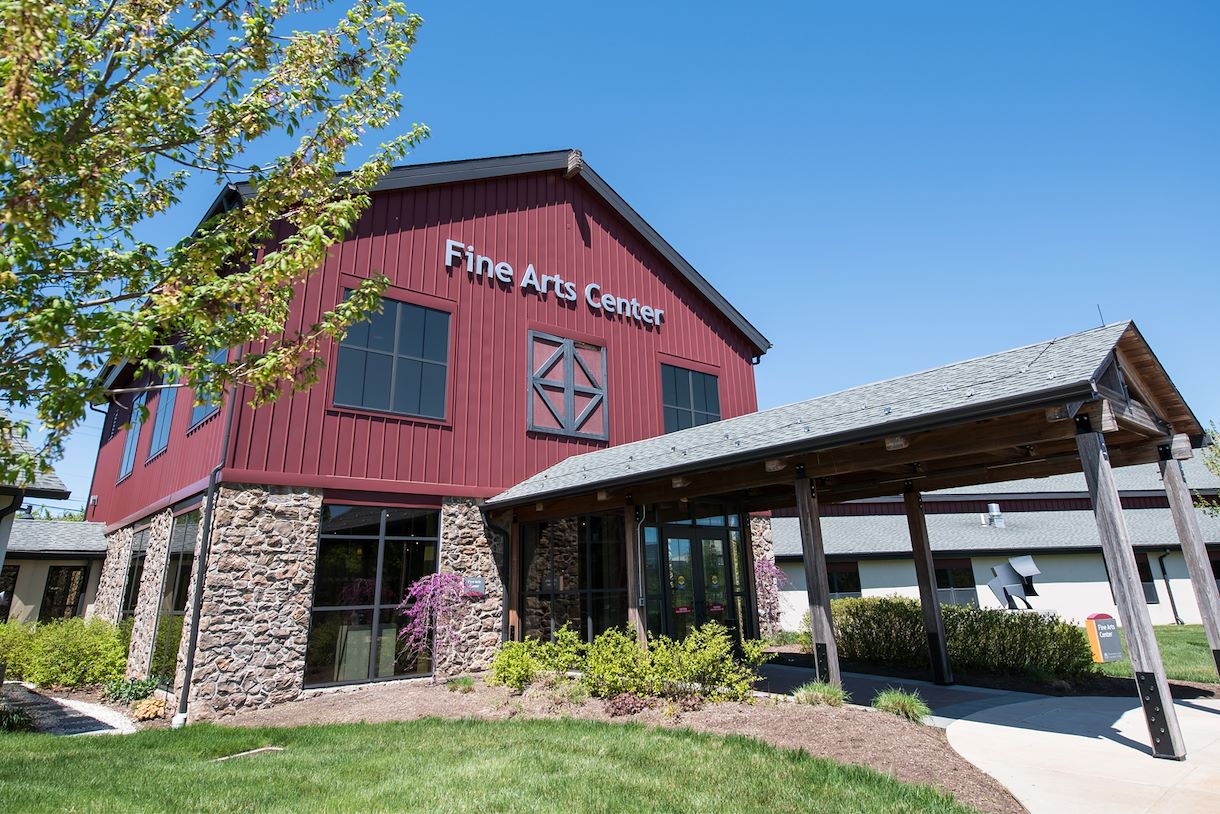 Exterior shot of the Fine Arts Center at Blue Bell