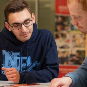 Student meeting with an academic support specialist