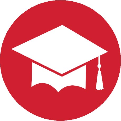 Icon of a graduation cap with tassle
