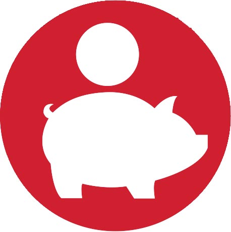 Icon of a piggy bank