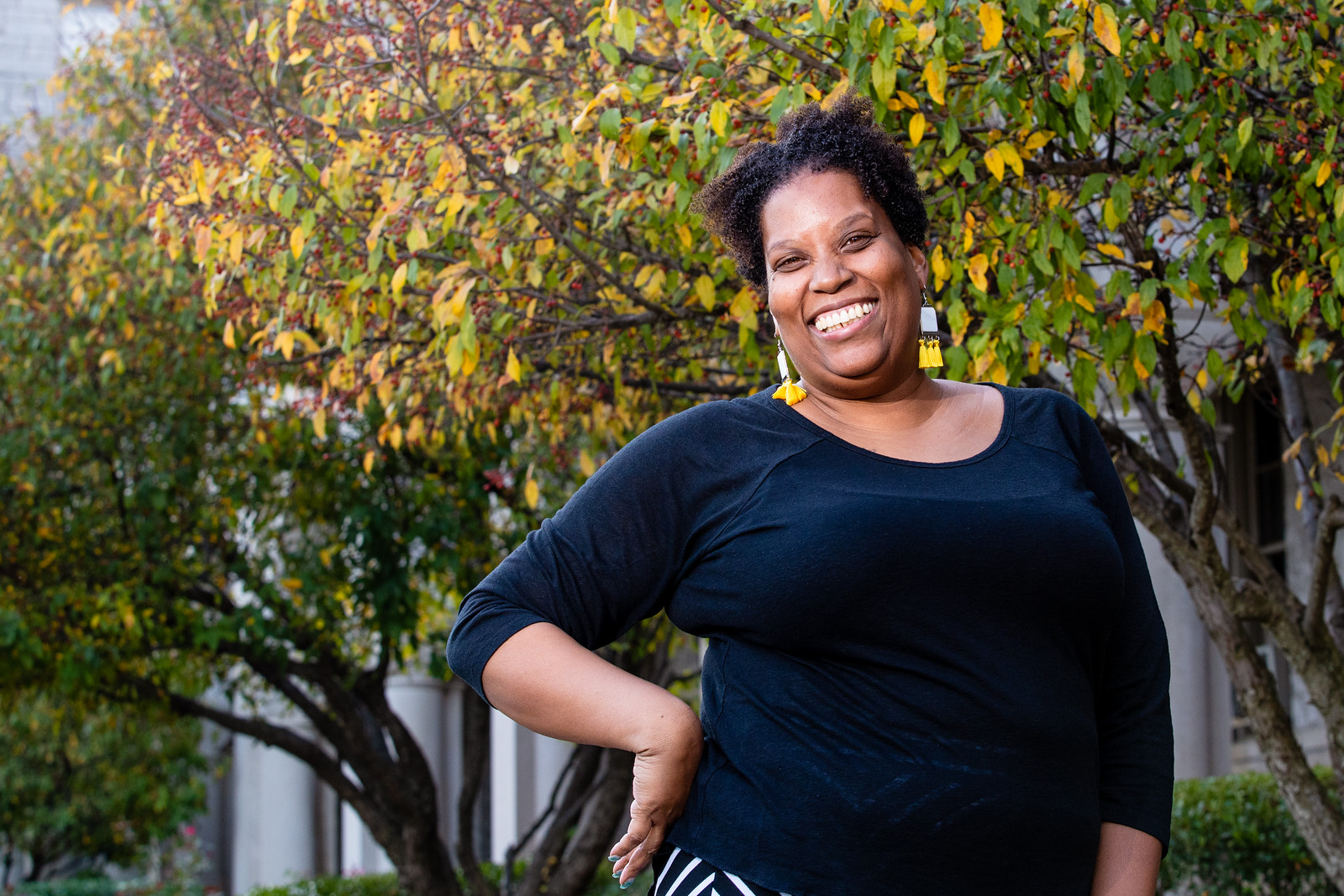 African American woman smiling for camera