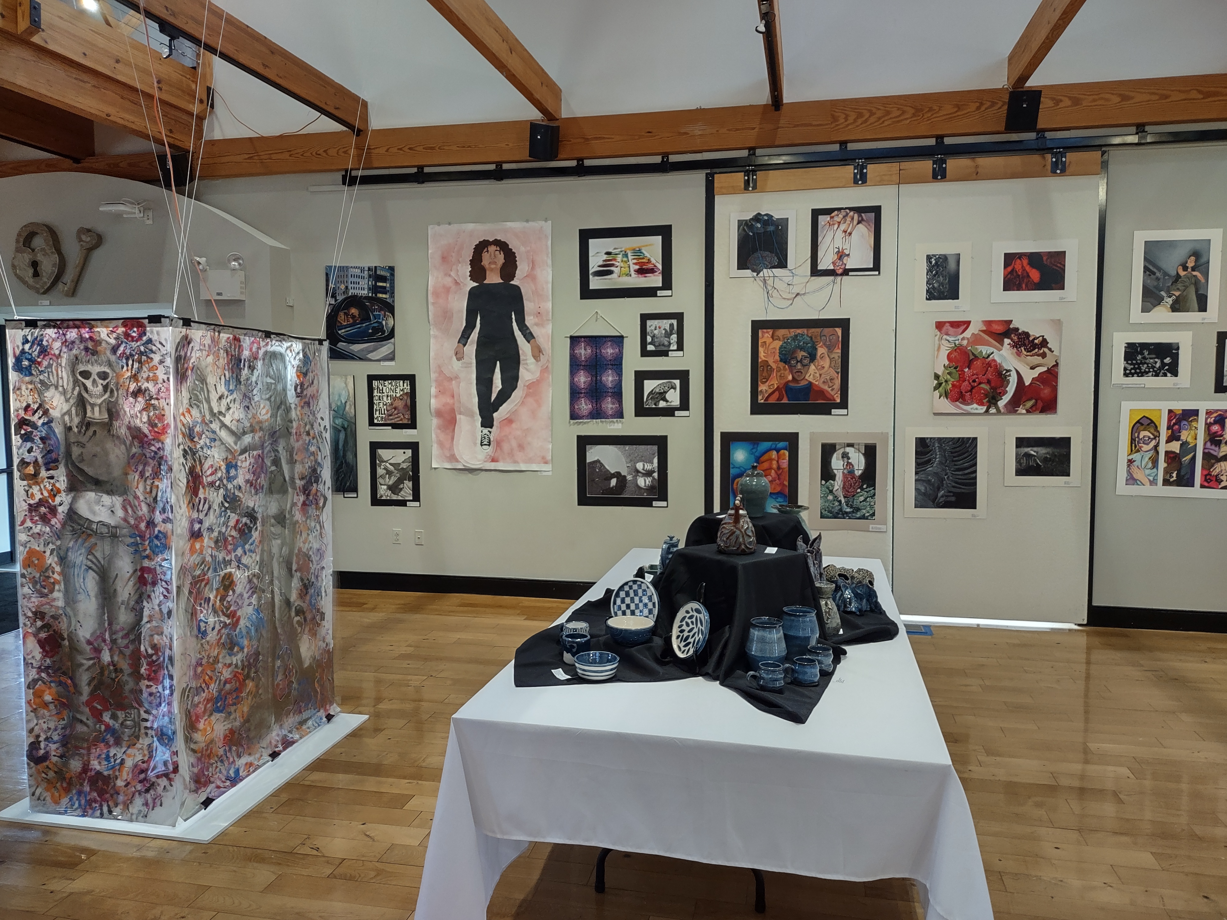 Artwork from high school students on display at the Blue Bell art gallery