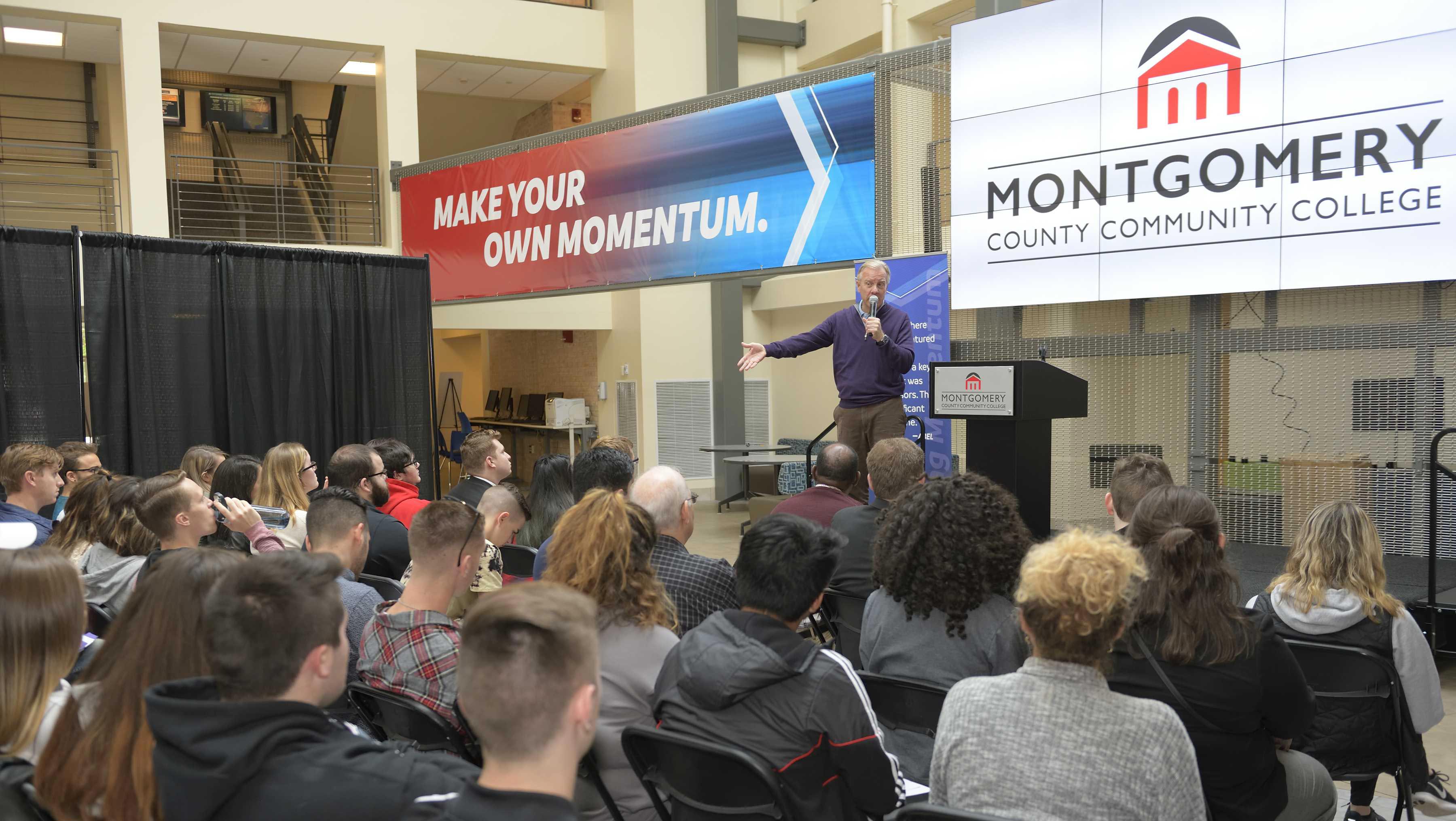 Keynote speaker CEO Richard Thompson tells aspiring entrepreneurs to be persistent, learn to take risks and don't be afraid to fail.