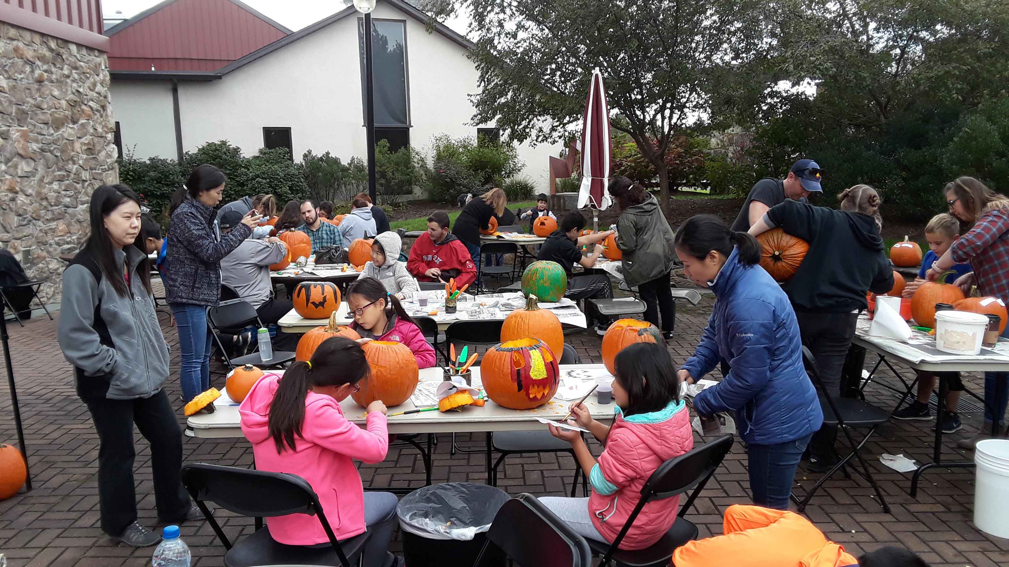 Families gathered at Montco's Fine Arts Center on Oct. 20 to carve pumpkins for Halloween.