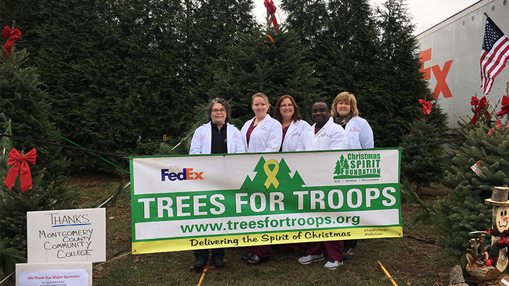 MCCC's Student Nursing Club donated 25 Christmas trees to military families.
