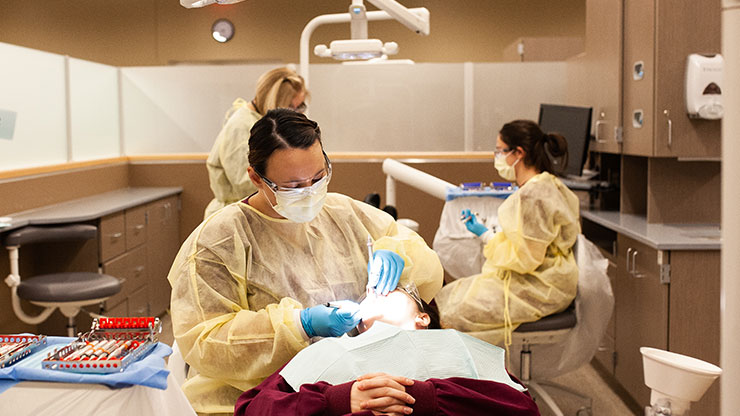 Students of the Montgomery County Community College Dental Program learn and refine dental techniques. Photo by Seth Shimkonis