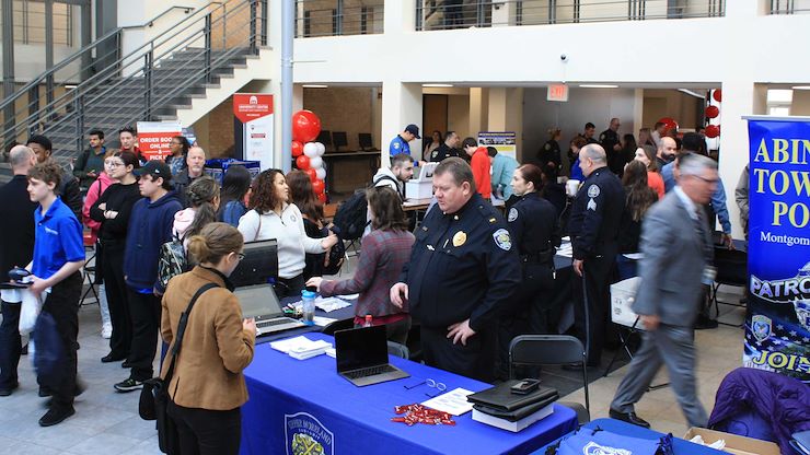 The expo was an opportunity for students and visitors to meet various employers in the Criminal Justice and Public Safety fields. Photo by Matthew Moorhead