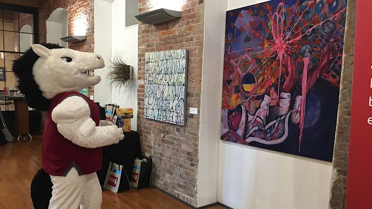 Monty enjoys MCCC's art exhibition featuring the work of Kutztown University's art faculty. The exhibit runs from Sept. 4 to Nov. 8 at the North Hall Gallery, West Campus, 16 E. High Street, Pottstown.