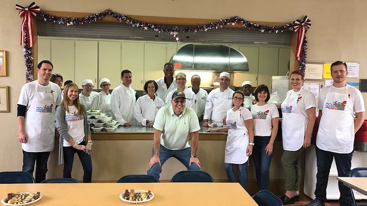 VFTCB partnered with the Culinary Arts Institute of Montgomery County Community College and the Montgomery County Commissioners on September 13 to cook a Friday lunch for patrons at Cecil and Grace Bean’s Soup Kitchen in Norristown. Photo Credit: Matthew Moorhead