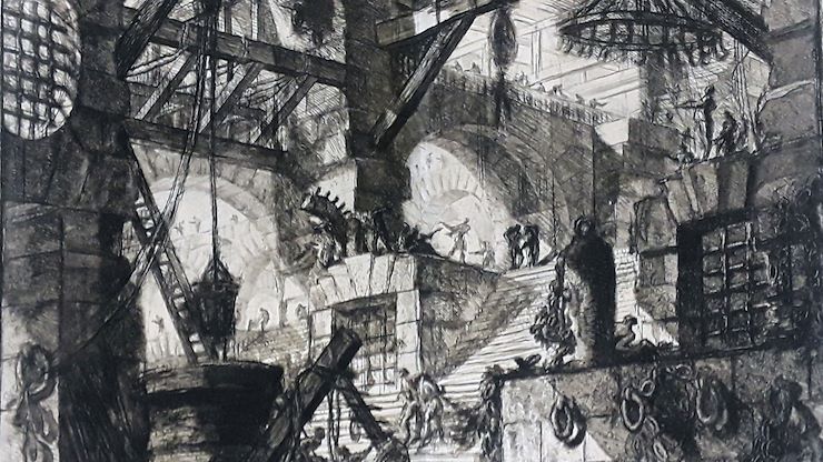 Montgomery County Community College will host Inside/Outside: Views from the Goebel Collection of Eastern University including "Inside Outside Piranesi prison"--The Well, Giovanni Battista Piranesi, etching, 1760.