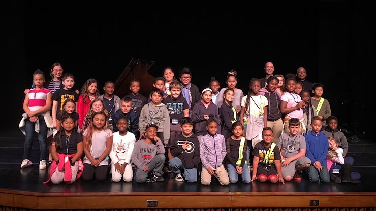 Students from Cole Manor Elementary School enjoyed meeting jazz pianist Joey Alexander and asking him questions about his career and music.