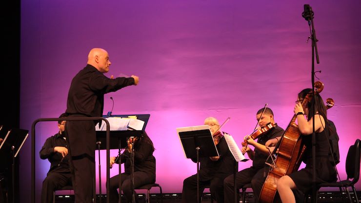 Under the direction of Ken Laskey, MCCC’s Chamber Strings Ensemble will perform at MCCC’s Fall Performing Arts Showcase Lunchtime Matinee on Dec. 4 at 12:30 p.m. and the Performing Arts Showcase Choir and Friends on Dec. 4 at 7:00 p.m. Photo by Matthew Moorhead