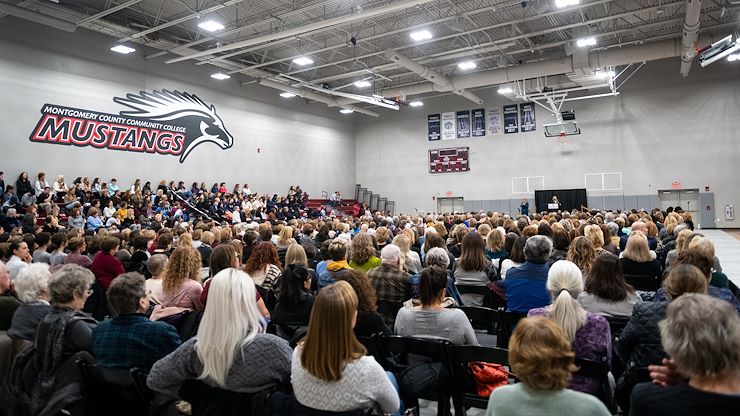 Dr. Tara Westover, author of the bestseller, Educated, spoke at MCCC on Nov. 12 to a crowd of more than 1,400 attendees. Photo by Susan Angstadt