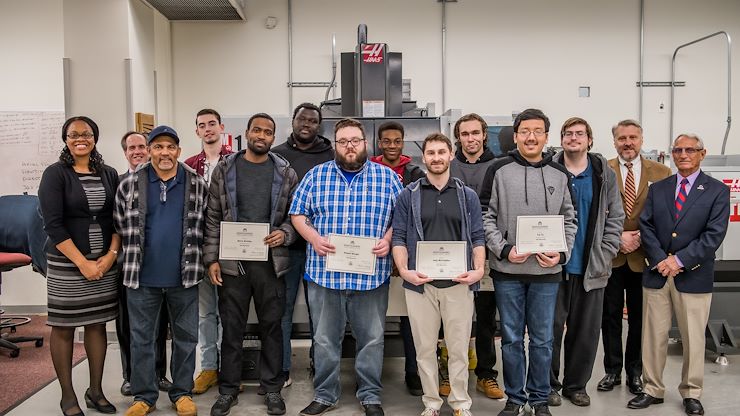 Nine students recently graduated from Montgomery County Community College’s Machinist-Computerized Numeric Control (CNC) Operator Program offered through MCCC’s Workforce Development Division. The next program session starts Feb. 17 at MCCC’s Central Campus in Blue Bell.