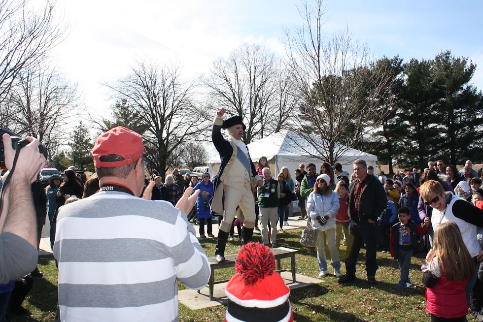 George Washington rallies the troops at his birthday celebration. Photo by Matthew Moorhead