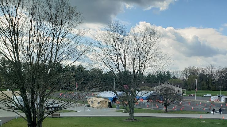 Montgomery County Community College Central Campus in Blue Bell became a COVID-19 testing site April 16, 2020.