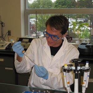 Sean Heron working in a laboratory.