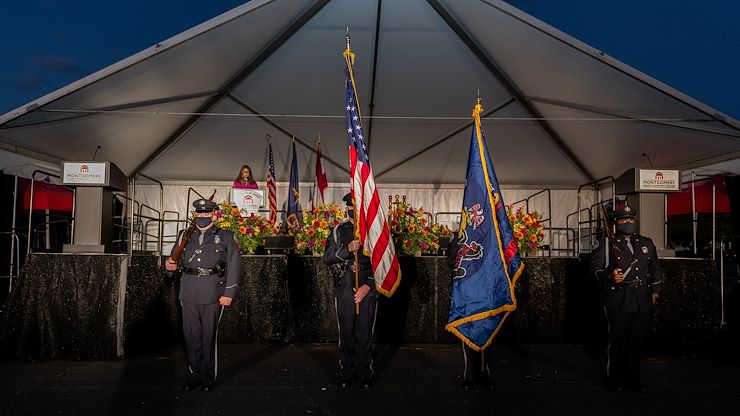 Montgomery County Community College celebrates the graduation of 31 cadets from its Municipal Police Academy on Oct. 2 during a drive-in ceremony at its Blue Bell Campus. Photos by Susan Angstadt