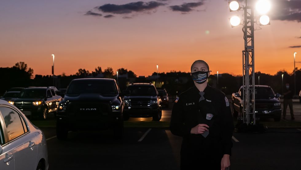 Drive-in graduation ceremony for Municipal Police Academy