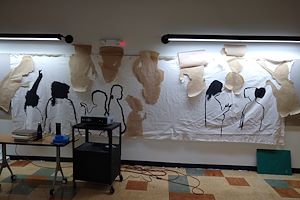 Mural under construction.