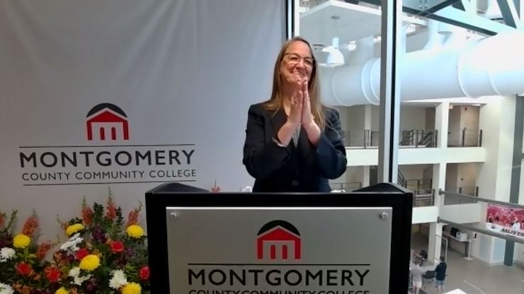 Montgomery County Community College started the 2021-2022 academic year celebrating accomplishments and looking ahead to a 'Year of Outcomes.' Screenshot by Eric Devlin