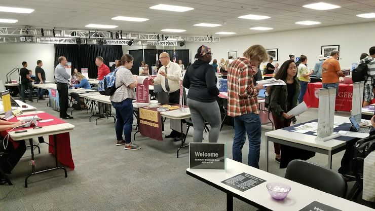 The Career and Alumni Engagement team has several events planned this semester for job seekers. The work culminates with Spring 2022 Career Week April 11-14. This photo was taken prior to COVID-19. Photo courtesy of Career Services.