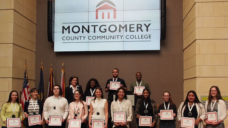 Seventeen students in the Liberal Arts Division at Montgomery County Community College were honored with the Excellence in Liberal Arts Awards. Photo by Amanda Powers