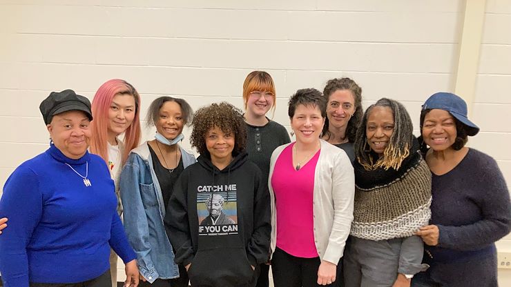 Cast members from “The Voice That Would Not Be Silenced.” From left to right front line: Diane Leslie, Millicent Sparks, Maria Wolf, Cathy Simpson. From left to right back line: Xin Wang, Tiarah McGill, Lily Isajiw, Felicia Leicht, Karen Vicks. Not featured: Lenny Daniels, Drucie Mc Daniels, Malaika Ashanti, Erica Scott, Stepheny Moreno, Angelina Reilly, Nya Green, Diomira Keane. Students and professional actors will share the stage to depict the historical drama May 12-14. Photos by Eric Devlin.