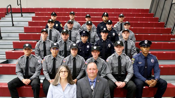 The 21 cadets of the Municipal Police Academy Class of 2201 celebrated graduation at the June 15 ceremony. Photos by Susan L. Angstadt.