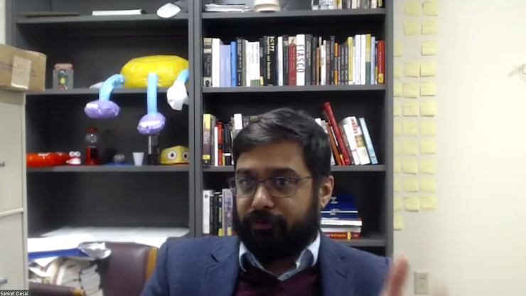 MCCC Assistant Professor of History Sanket H. Desai leads the first session of the Racism in America series, now in its third season.