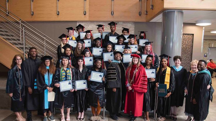 Twenty-three students receive their high school diplomas after successfully completing the Gateway to College Program at Montgomery County Community College. Photos by Linda Johnson