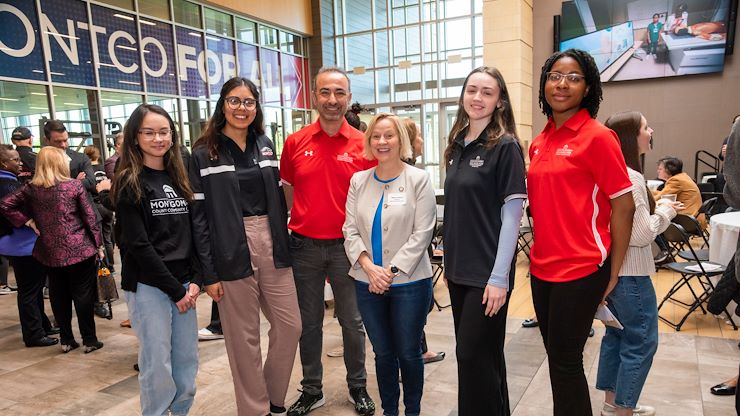 During the Legislative Breakfast, legislators had the opportunity to chat with students, employees and trustees and learn more about Montgomery County Community College. State Senator Marie Collette (above) spoke with several students about their experiences. Photos by Linda Johnson