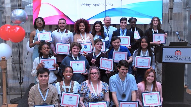 The Liberal Arts Division at Montgomery County Community College held its Excellence in Liberal Arts Awards ceremony to recognize the academic achievements of students for each of the 18 disciplines.