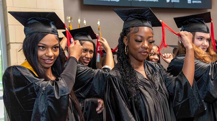 Graduates turn their tassels after receiving their high school diplomas during a special graduation ceremony on May 24, 2023. The Gateway to College Program at Montgomery County Community College has helped 256 students receive their diplomas since it started in 2013. Photos by Linda Johnson