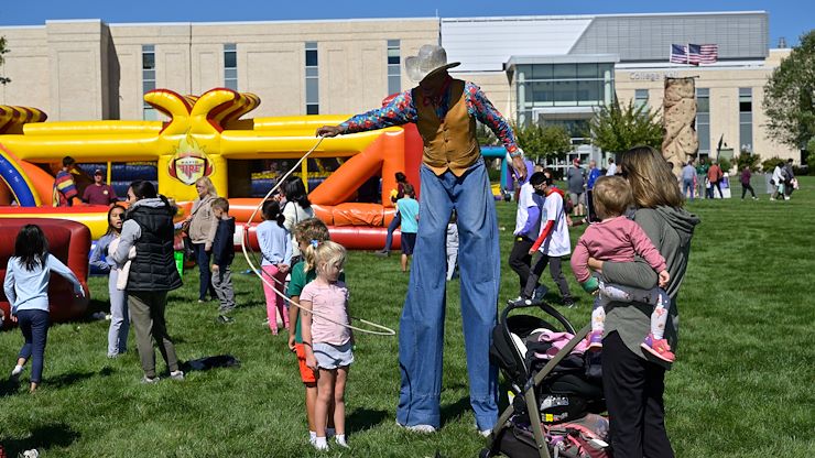 Children are lassoed by a cowboy on stilts during the Whitpain Community Festival. This year’s festival will be held Saturday, Sept. 30 beginning at noon at Montgomery County Community College Blue Bell Campus. Photos by Dave DeBalko.