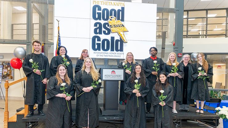 During a special induction ceremony, Montgomery County Community College's Blue Bell Campus chapter, Alpha Kappa Zeta, welcomed its newest members to the Phi Theta Kappa international honor society for two-year colleges. Photos by Linda Johnson