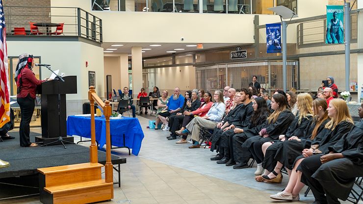 family and friends watch ceremony