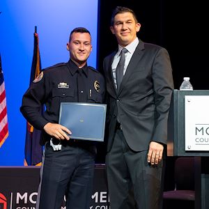 Cadet Sgt. Nicholas Higgins with Scott McGowan