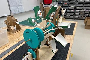 Students in the Montco 360 STEM program created wind and water mills using household items like cardboard, plastic straws and spoons, and pieces of paper. They also 3D printed gears and pulley systems. They presented their final project designs at Montgomery County Community College’s Pottstown Campus. 