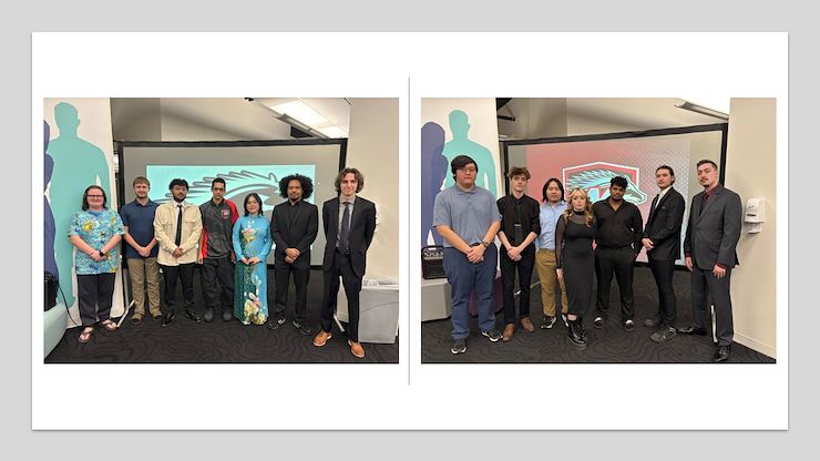 The Montgomery County Community College Mustangs eSports program won three national titles during the fall 2025 semester in "Rainbow Six Siege" "League of Legends,” and "Overwatch." Featured here are the members of the "Rainbow Six Siege" and "Overwatch" teams. Photos by Eric Yang and Jace Winders