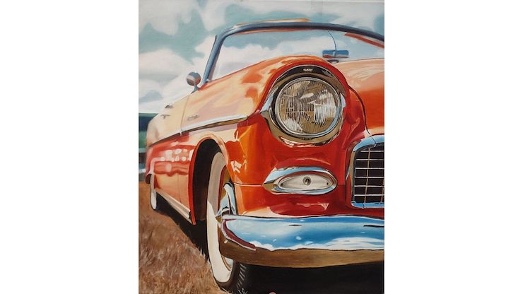 “Chrome Dreams,” Imane Fares, oil on canvas, 2025 Best in Show winner. Montgomery County Community College will host the 20th Annual Pottstown Student Art Show April 14-30. Photo by Patrick Rodgers