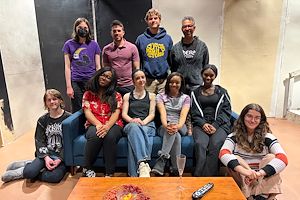 The Montgomery County Community College Theatre Arts and the Drama Club cast and crew of “Fairview” includes from top left to right: Haven Kortz, Steve Belski, Wyatt LaMent, Eric Mills, Ell Garner, Opal Goodwin, Hannah Redding-Gurczynski, Mya Smith, Medhin El and Amy Reichling. 