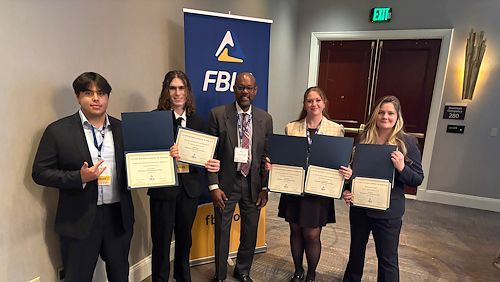 From left: Jeremy Grady, Patrick Hennessy, Damon Gray, Sloane Harker and Brittany Hamilton. Montgomery County Community College Future Business Leaders of America Club took some of the top prizes at FBLA’s 54th annual Collegiate Chapter Conference in Harrisburg March 27 and 28.